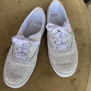Kate Spade shimmery bridal tennis shoes